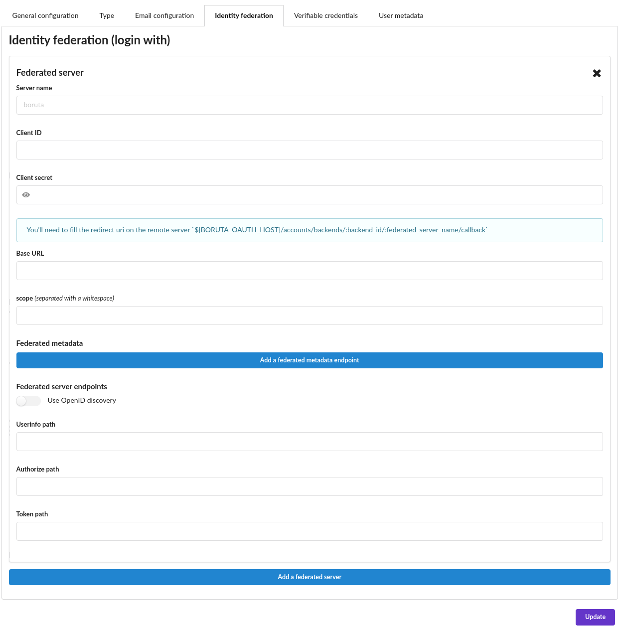 backend form