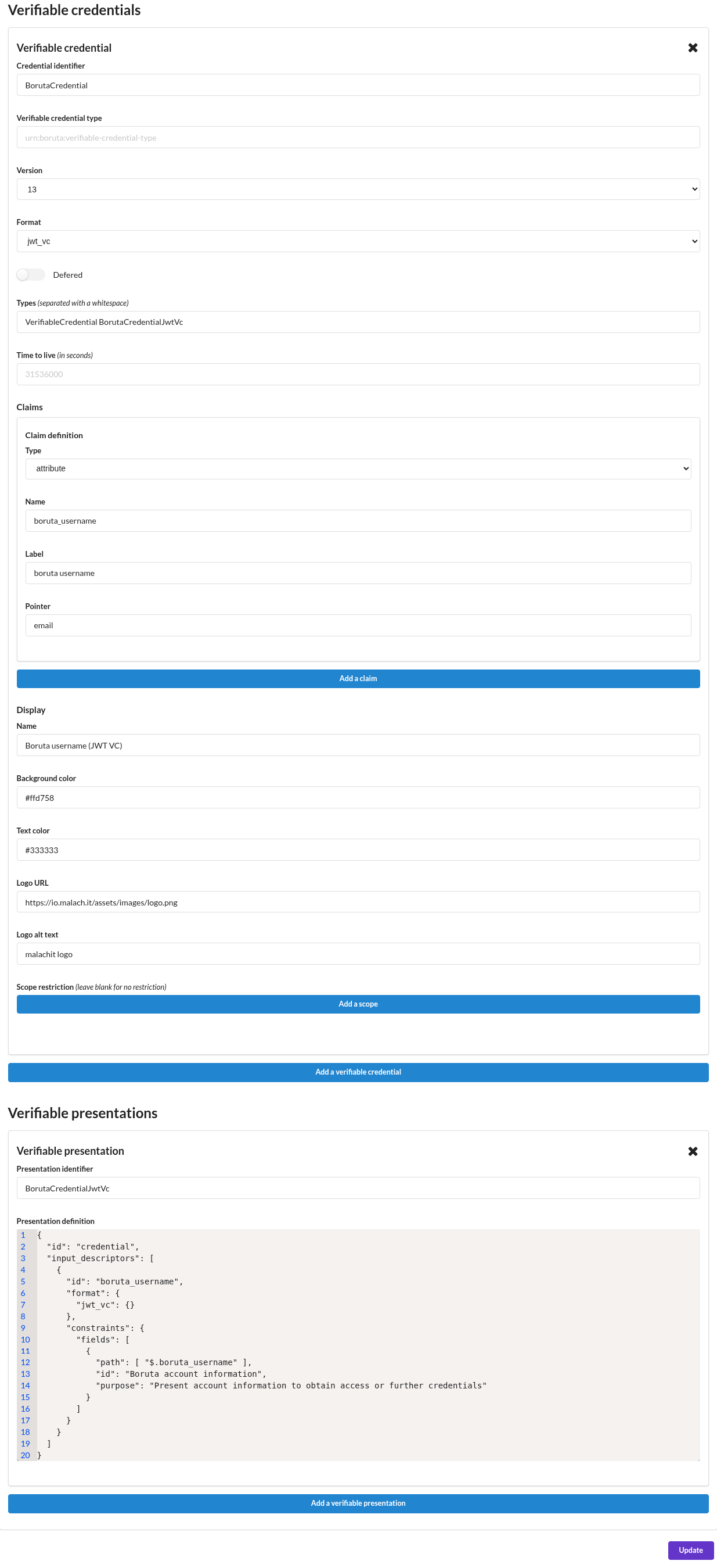 backend form
