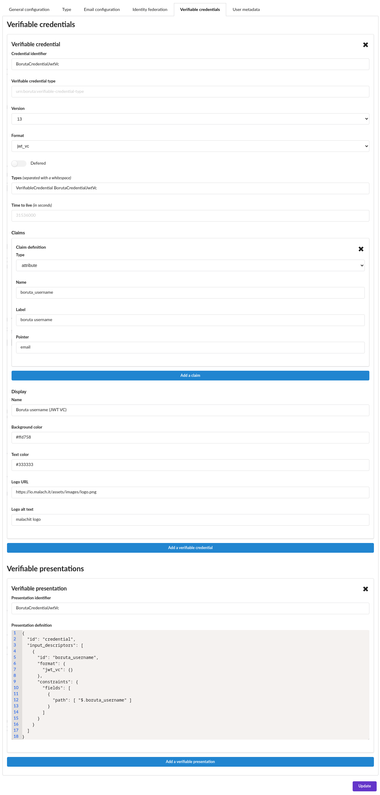 backend form