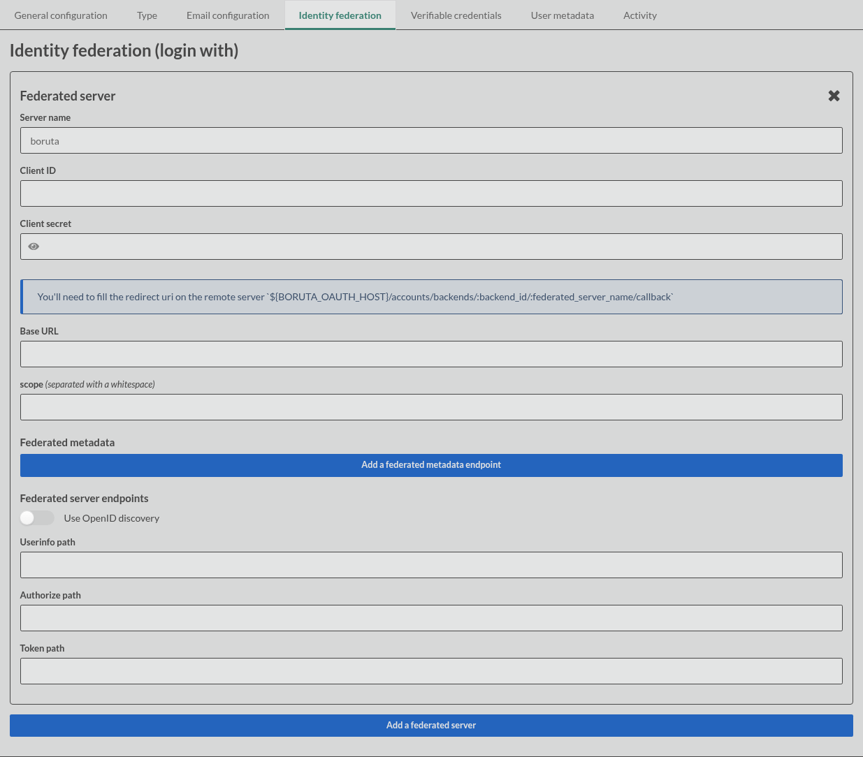 backend form