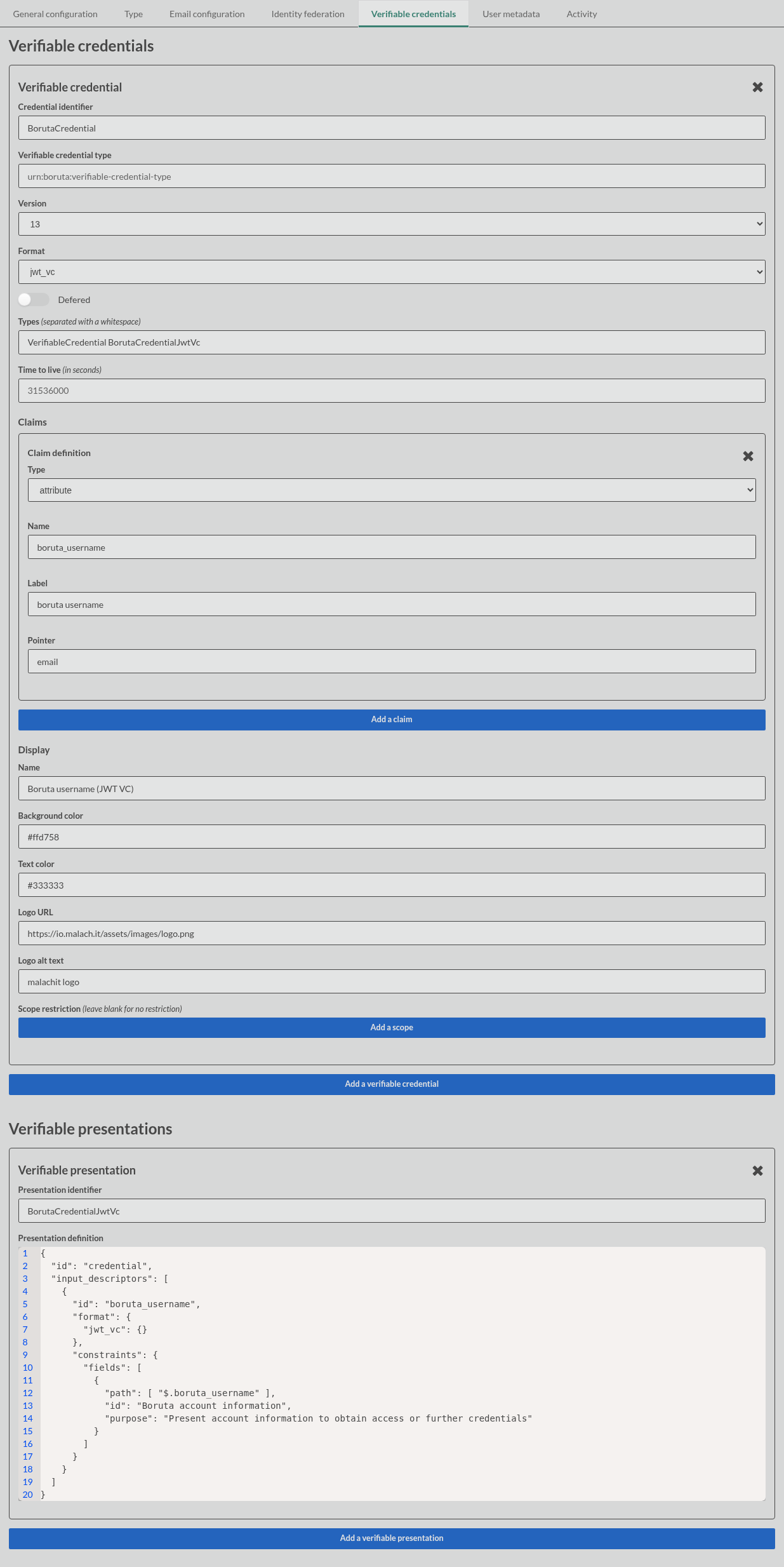 backend form