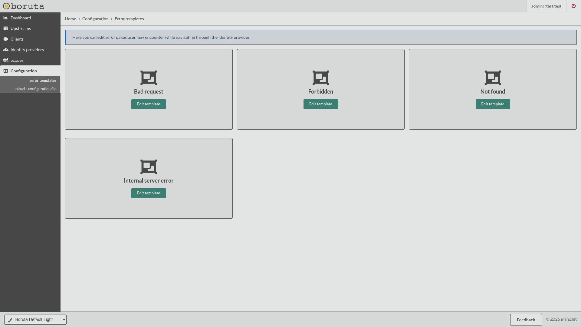error templates view