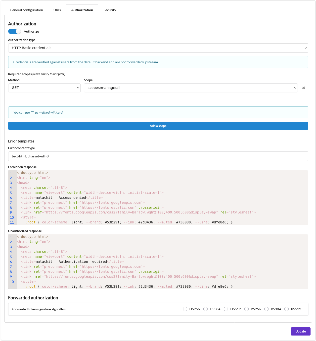 upstream authorization